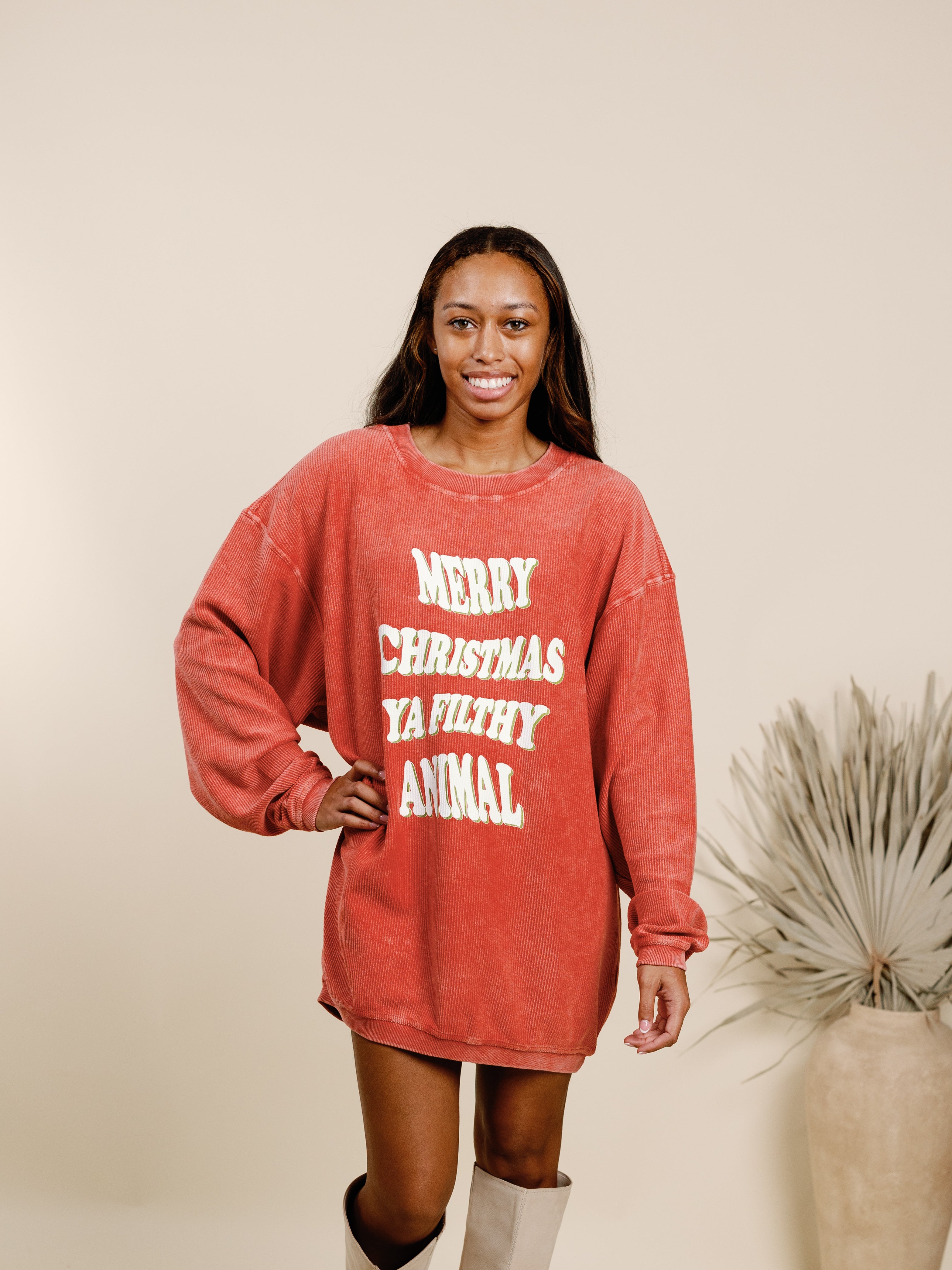 Merry christmas ya filthy animal corded sweatshirt new arrivals